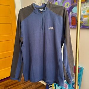Light Half Zip men’s North Face Fleece Size LG Blue & Gray